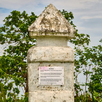 This stone pillar and it's paper sign is all that marks the first US invasion of WWII