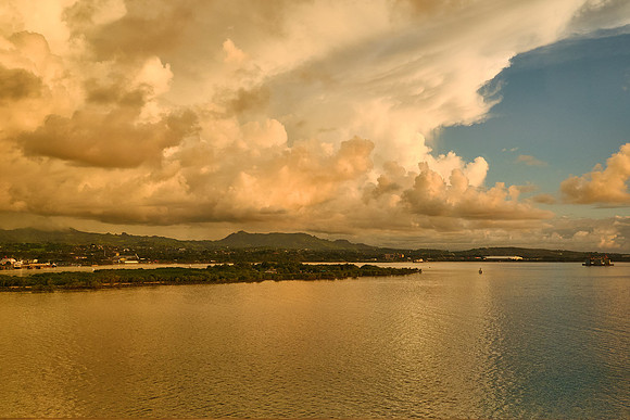 Post-storm golden sunset