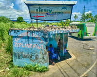 A WWII pillbox becomes a bus stop