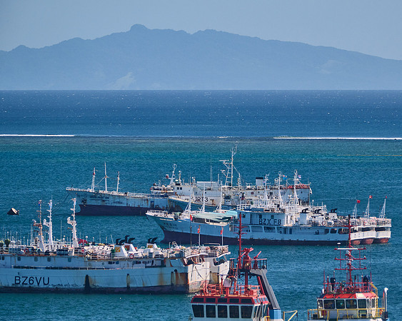 British Patrol Boat and Seized Fishing Vessels