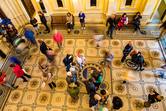 Tourist Hour Rush, Dunedin Train Station, NZ