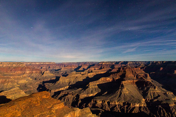 Hopi Point looking SW - by Moonlight