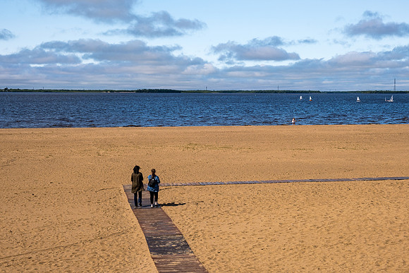 Cold July  Day at the Beach, Arkhangelsk, Russia