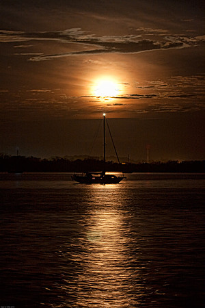 Moon set over Titusville