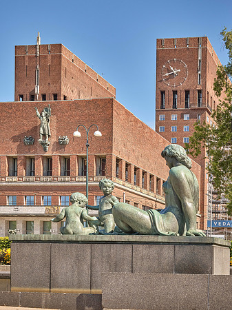 City Hall & Sculpture, Oslo, Norway